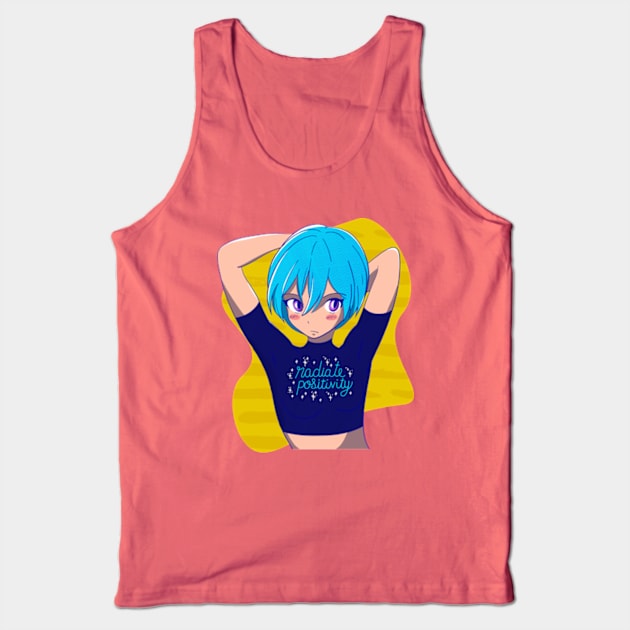 Cute Anime Manga Girl Radiate Positivity Tank Top by MedleyDesigns67